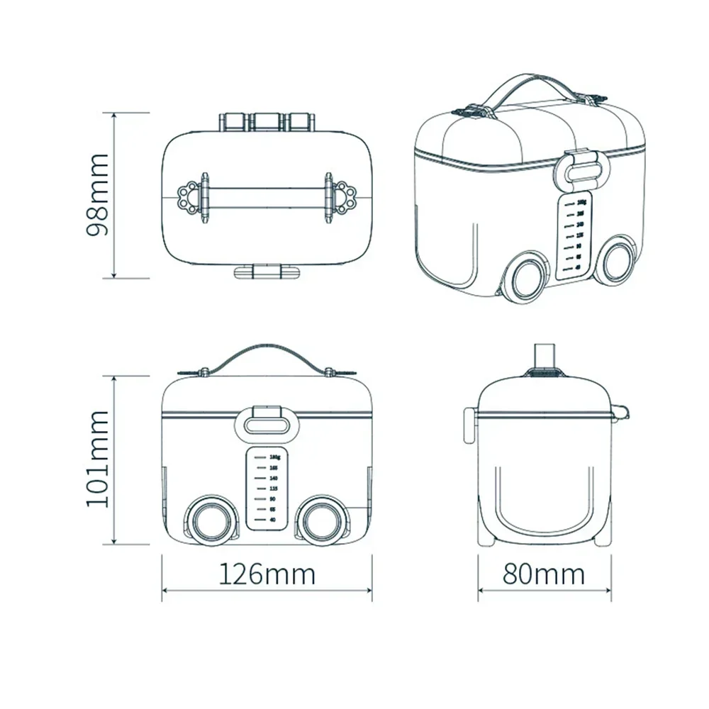 Transparent Scale Line Car Milk Powder Box Formula Crisper Box With Spoon Transparent Outdoor