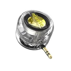Compact Portable Speaker with USB - C/3.5mm AUX Audio Interface, Plug and Play (Transparent B)