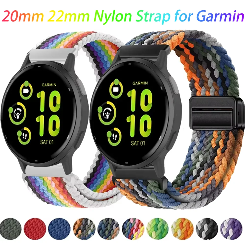 Nylon Braided Strap with Magnetic Closure - Comfortable & Breathable Band, 20/22mm