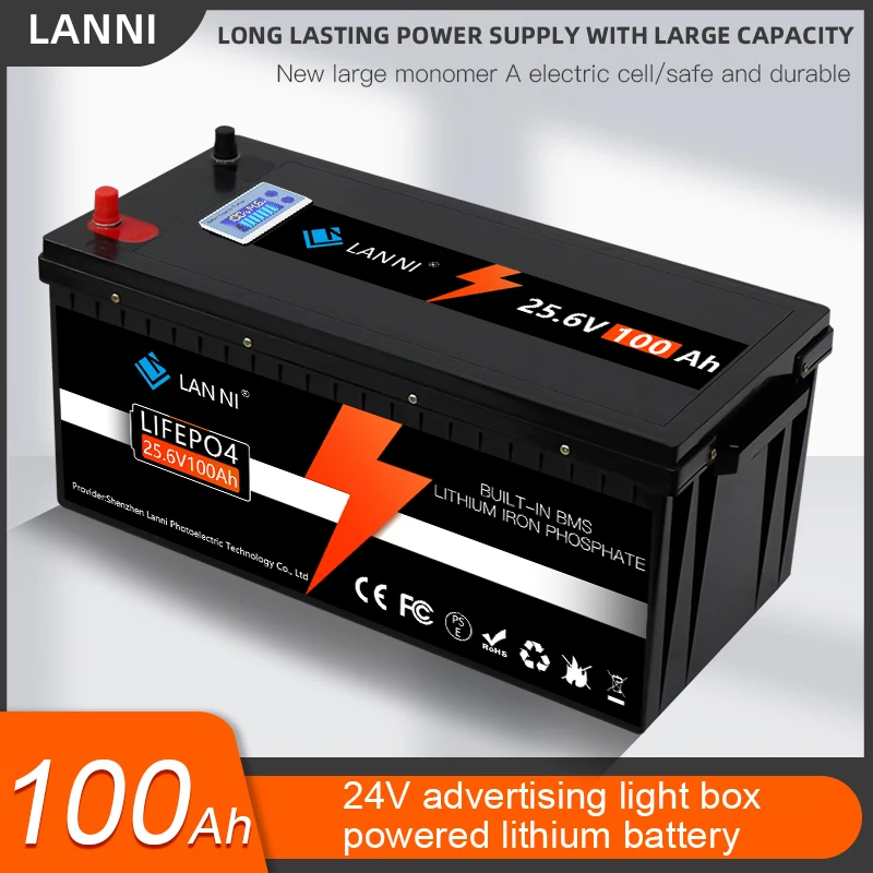 

25.6V 100Ah LiFePO4 Battery For Alternative Back-up Power Supply Domestic Energy Storage Off-grid Caravan Solar Power System