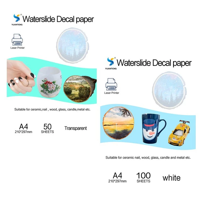 A3 Water Slide Decal Paper WHITE Transfer Paper for Inkjet Printer  Printable WaterSlide Decals for Tumblers Mugs Glasses Crafts - AliExpress