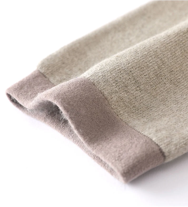 Wolle Dicke Knie Hülse Fleece Linned Solide Winter Coldproof Warme Knie Gestrickte Hohe Kniescheibe Knie Protektoren Bein Wärmer Winter – Detail 1
