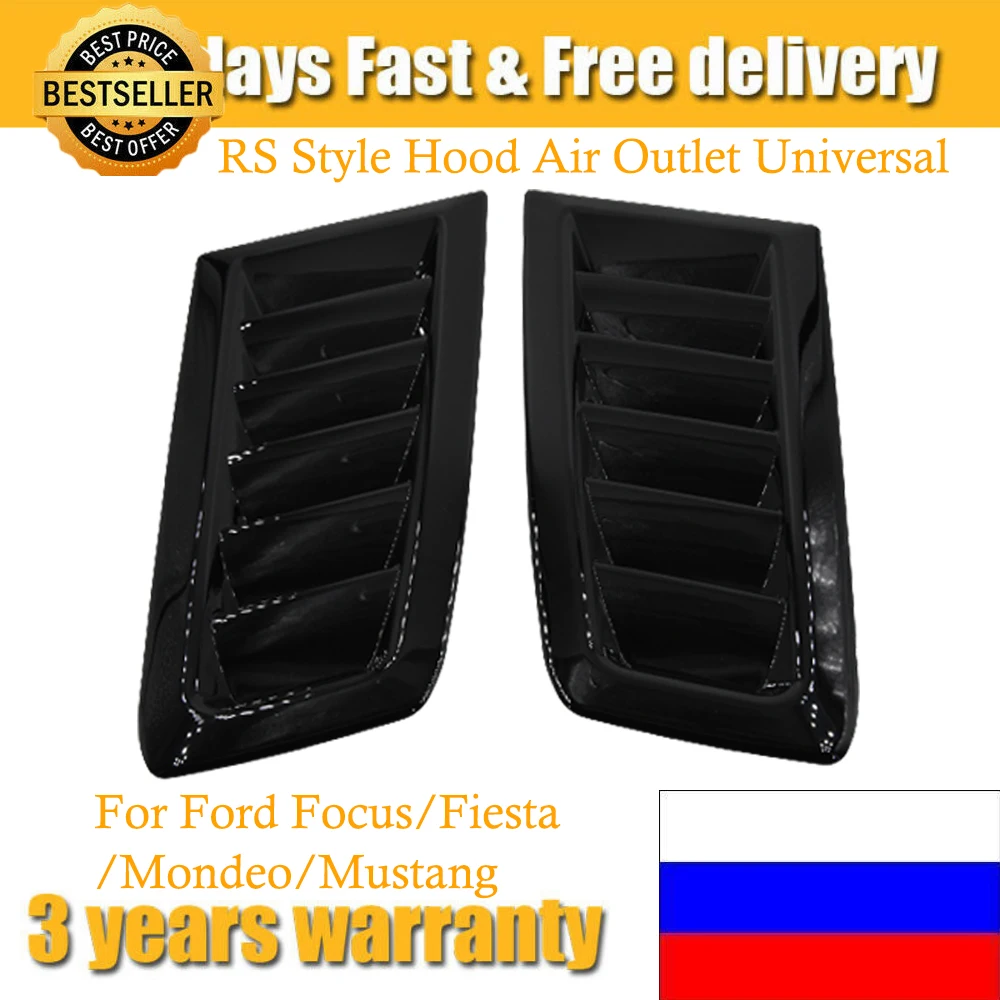 New For Ford Focus Mk2 Rs St For Fiesta For Mondeo For Mustang Rs Style Car Engine Hood Bonnet Vents Hood Air Outlet Universal
