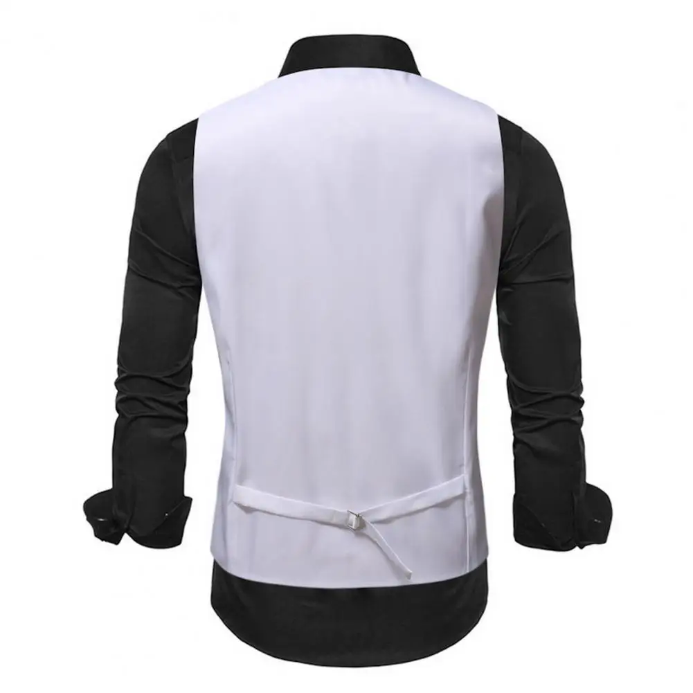

Men Waistcoat Set Stylish Men's Cashew Nut Print Waistcoat Set with Business Tie Kerchief Spring V-neck Single Breasted Suit