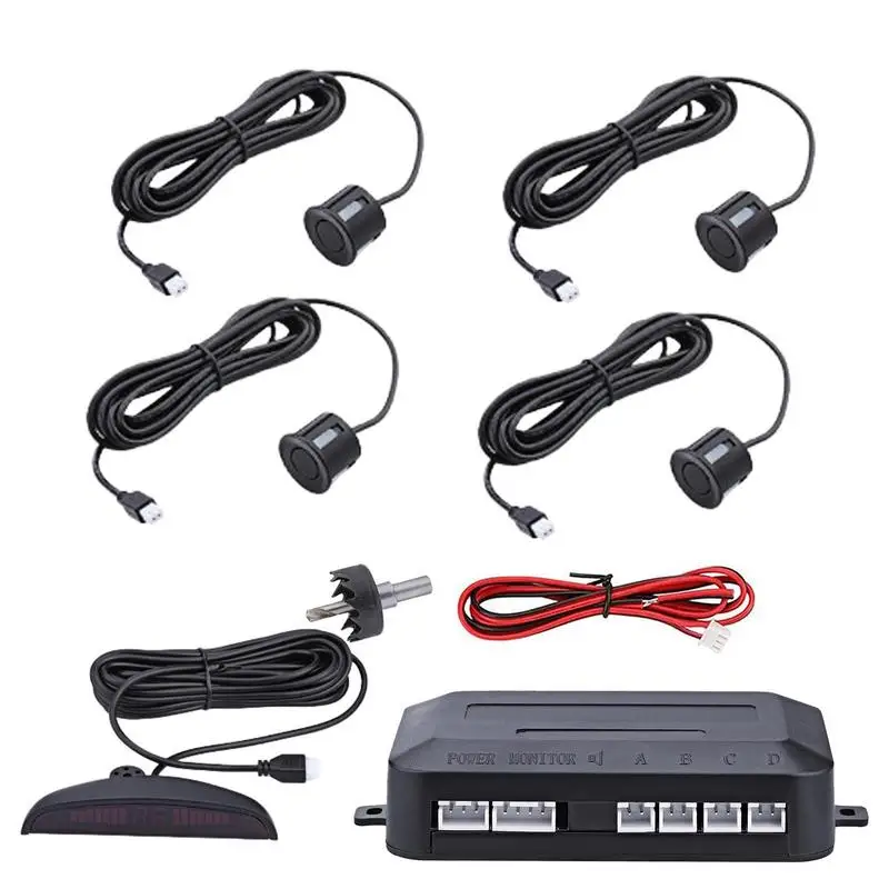 

Автомобильный резервный радар с 4 датчиками, автомобильная система заднего вида, маленький светодиодный зуммер, датчик сигнализации, датчик парковки автомобиля, Подсказка, передняя и задняя