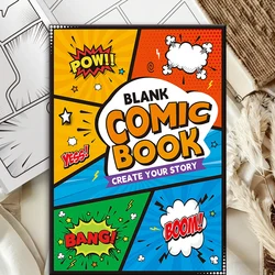 DIY Blank Comic Drawing Book for Kids: 32 - Page Story Creation Sketch & Coloring Workbook (1Book)