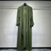 Abaya-Robe de Prière Rouge pour Femme Musulmane, Manches sulf, Kimono Ouvert, Kebaya, Dubaï, Vêtements de Luxe, 2024