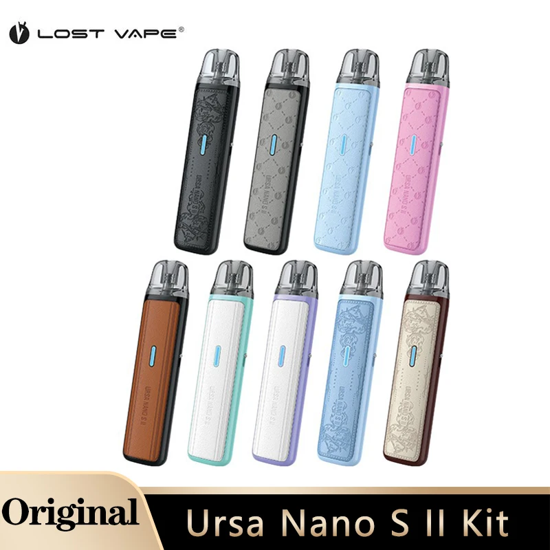 Original Lost Vape Ursa Nano S II Kit 30W 1000mAh Battery 2.5ml Ursa Cartridge V2 Quest 2.0 Chip Electronic Cigarette Vaporizer