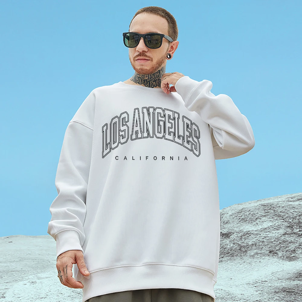 

Los Angeles California Printed Couple Cotton Sweatshirt American Style Vintage Tops Personality Trend Clothing Mens Pullovers