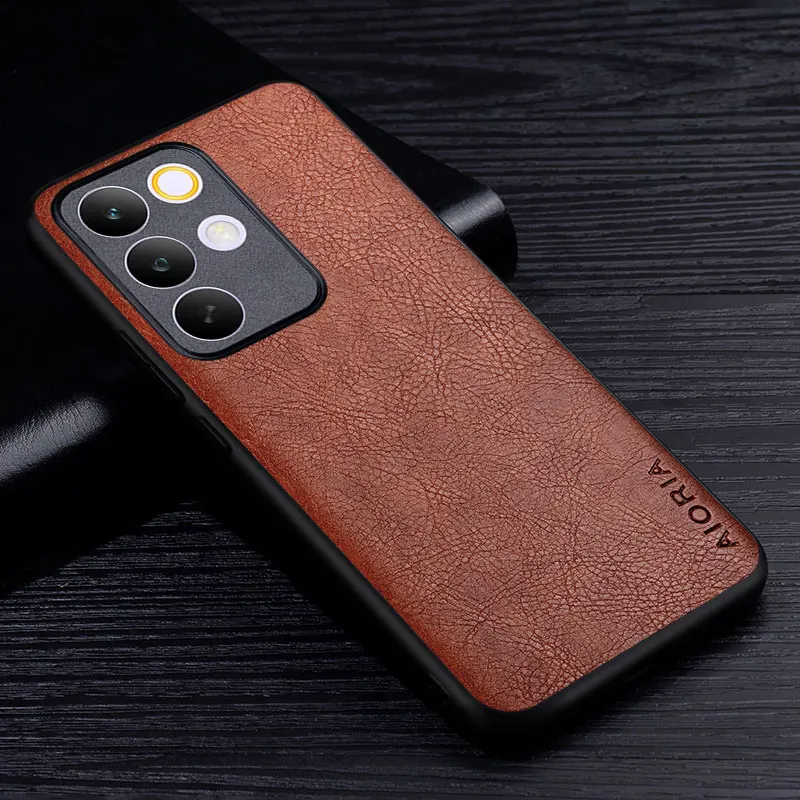 Luxury Leather Retro Litchi Pattern Back Cover