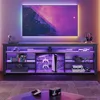 70 Inch TV Stand, Tall LED Entertainment Center for 70/75/80 inch TV, Gaming TV Cabinet with Storage for PS5, Modern TV Console 1
