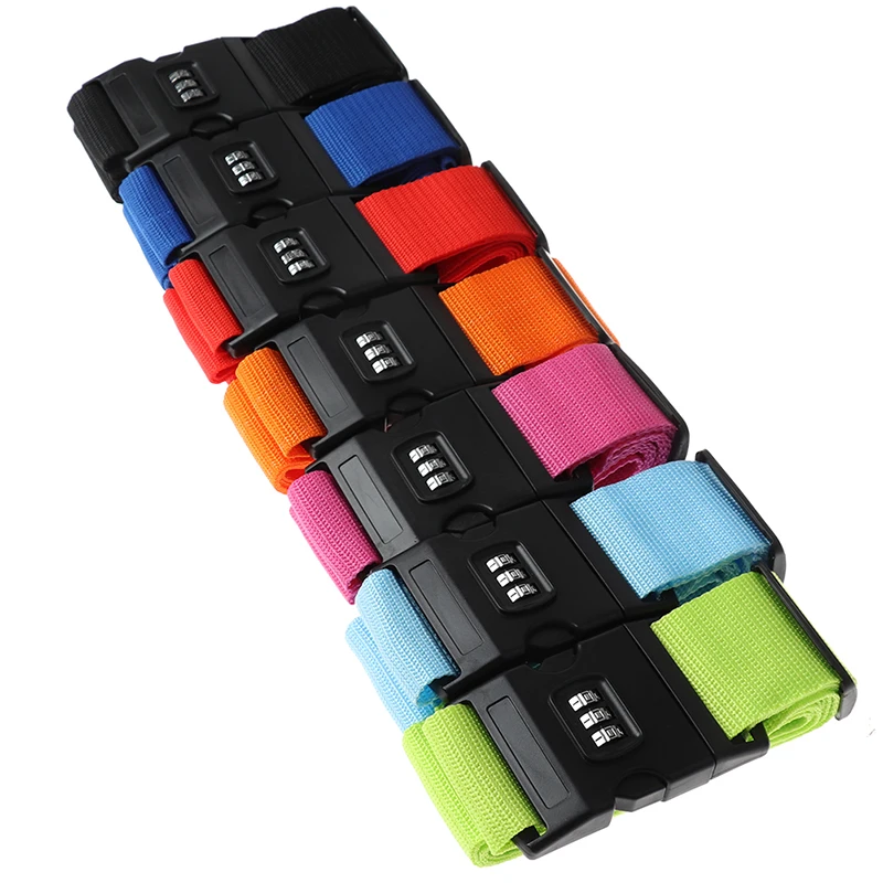 Luggage Strap Luggage Lock Elastic Straps Rubber Tension Strap 1Pc Travel Luggage Suitcase Secure Lock Durable Nylon Packing Strap Belt Password Lock Buckle Strap Baggage Belt