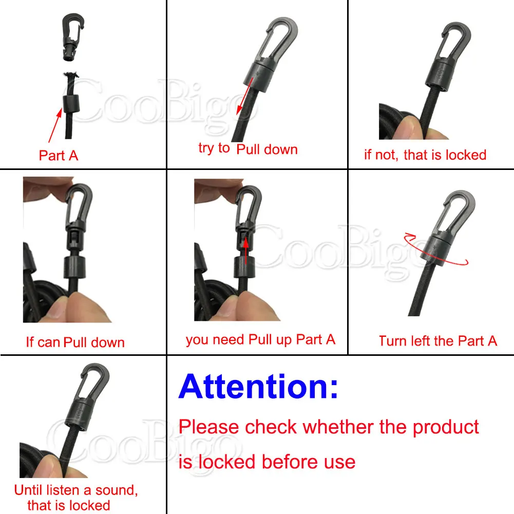 Elastic Straps Heavy Duty Bungee Shock Cord 2M