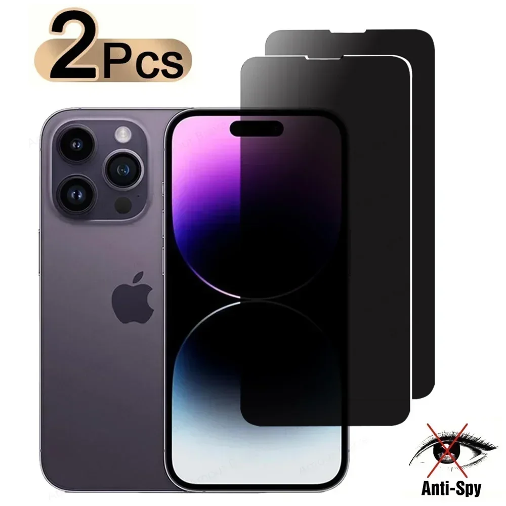 

2 шт., антишпионское закаленное стекло для iPhone 14 13 12 11 Pro Max Mini XS X XR 7 8 6 14 Plus SE
