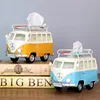 Bus Tissue Box Model Figurines Retro Car Tissue Dustproof Tissue Storage Box For Office Home Decoration Paper For Storage 4