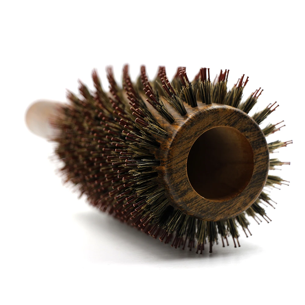 Professional Boar Bristle Round Hair Brush for Women and Men Hair Styling Comb Salon Hairdressing Hairdresser Wood Round Brush 2