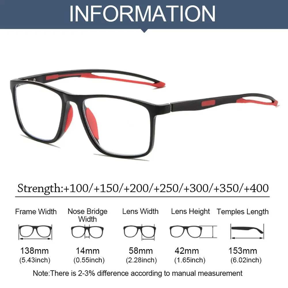 Ultralight TR90 Sport Anti-blue Light Reading Glasses