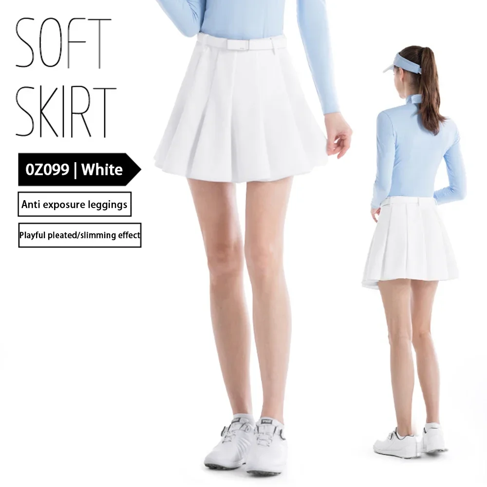 PGM Golf Women'S Short Skirt,Summer Golf Clothing,Women'S Sports Pleated Skirt,Inside Have Prevent Light Leakage Safety Pants