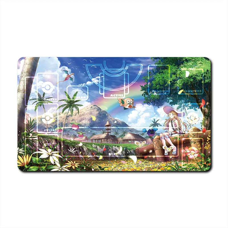 

Pokemon Ptcg Acerola Mimikyu Zeraora Childrens Holiday Gifts Anime Game Collection Card Pad Two Person Battle Mat