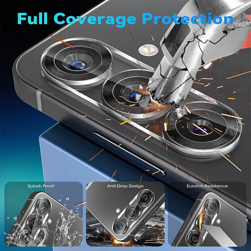 3-Pack HD Camera Lens Tempered Glass Protector - Anti-Scratch Rear Lens Cover Film
