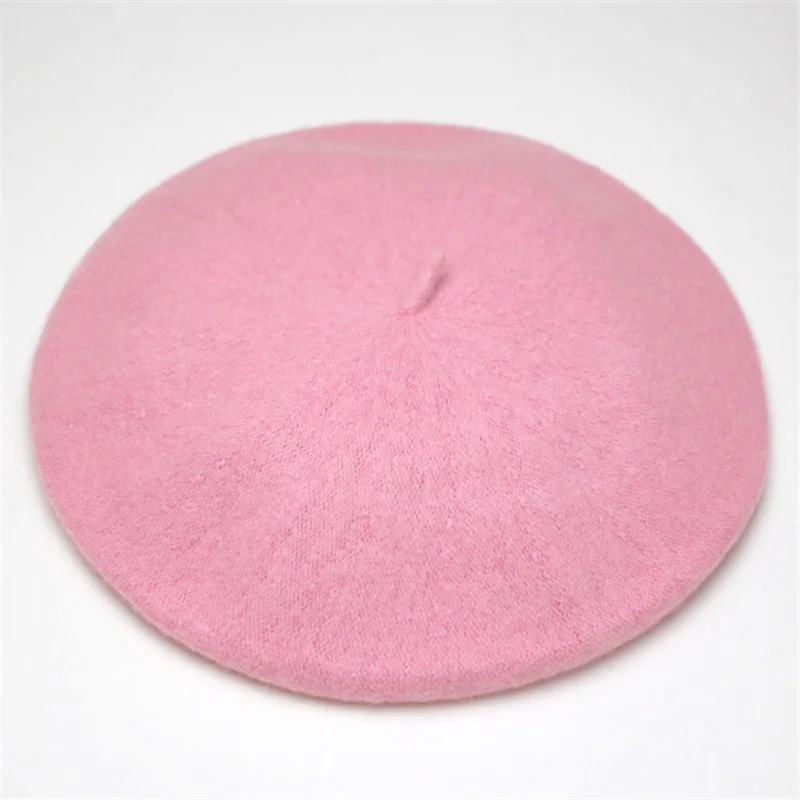 New Fashion  Solid Color Warm Wool Winter thin wool Women Girl Beret French Artist Beanie Hat  Cap For Female CL0053 5