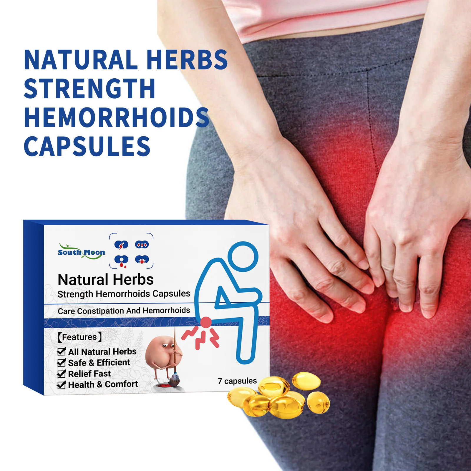 Hemorrhoids Capsules Natural Herbs Care Constipation And Hemorrhoids