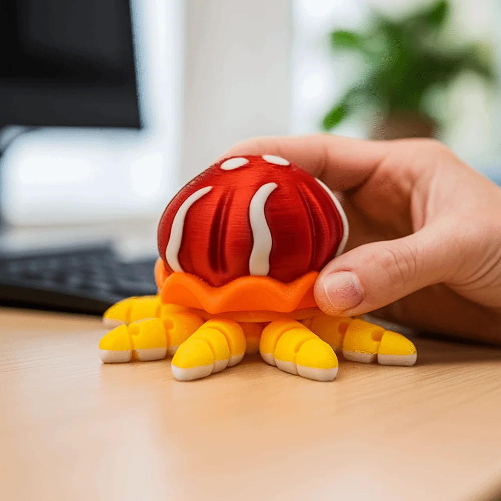 Simulation Movable Jellyfish Ornament Plastic Multi-Jointed 3D Printed Jellyfish Toy Model Doll Crafts Multi Joint Animal Toys