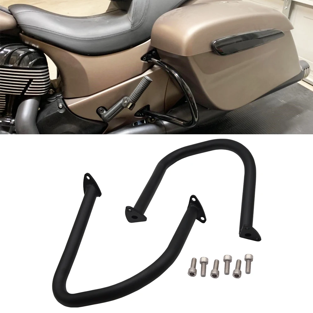 TCT-MT Rear Highway Bar Support Guard Fit For Indian Chief Vintage Chieftain 2014-2019 Classic Dark Horse Elite Limited 2017-2019 Springfield Roadmaster 2015-2019 Black 