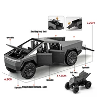 1/32 Tesla Cybertruck Pickup Model S Model X Model Y Toy Car Diecast Metal Off Road Collection Pull Back Sound Light Gift Boy 1