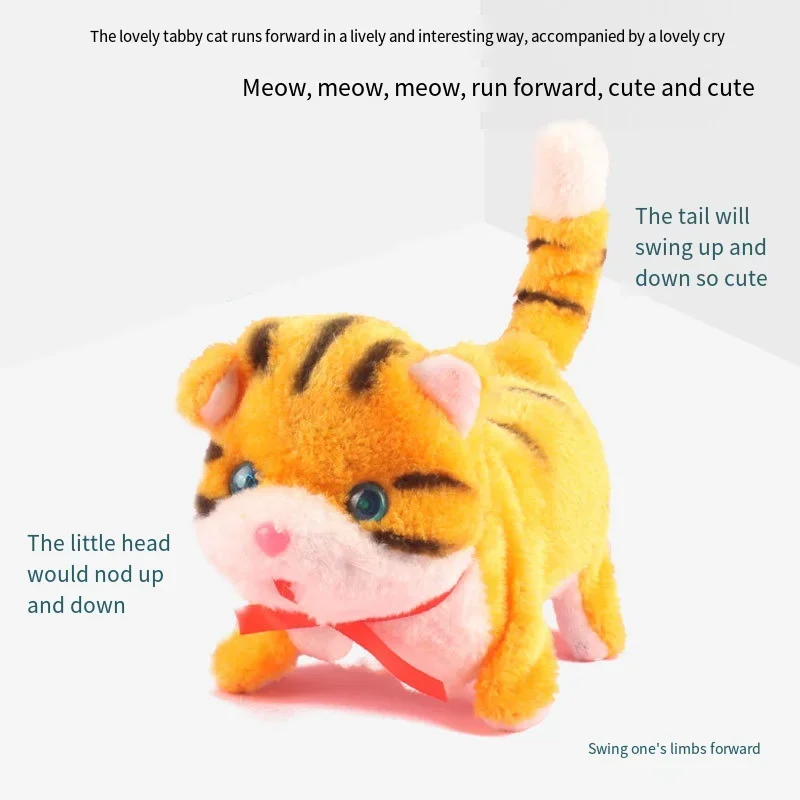13cm Electric Robot Cat Plush Toy Lucky Cat Action Figure Calling Stuffed Soft Doll Mini Plush Shaking Birthday Dancing Toy
