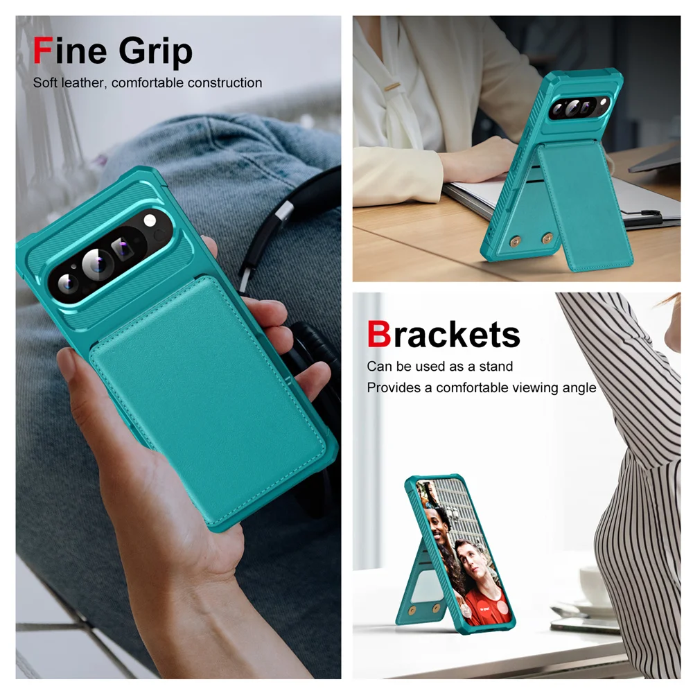 Elegant Leather Flip Wallet Case with Stand and Magnetic Closure