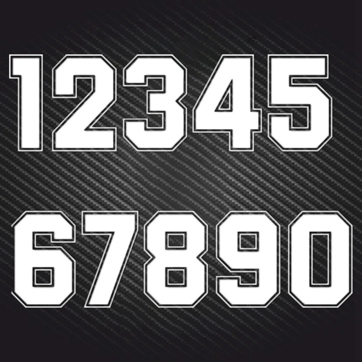 

Digits 0 1 2 3 4 5 6 7 8 9 Racing Numbers Vinyl Decal Motorcycle Helmet Accessories Car Sticker