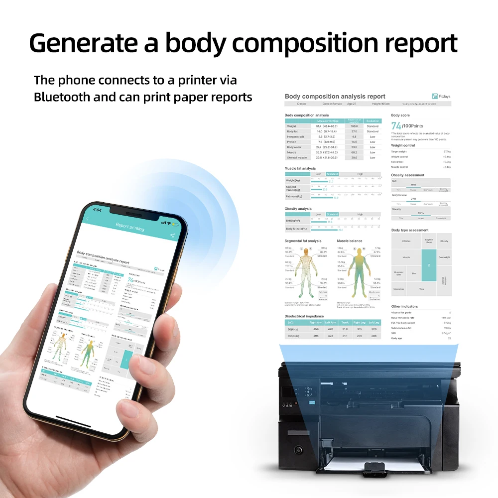 Bilancia Intelligente Flybunny: Peso, Grasso Corporeo, Muscolo E BMI – Analisi Completa Della Salute Con App - 4
