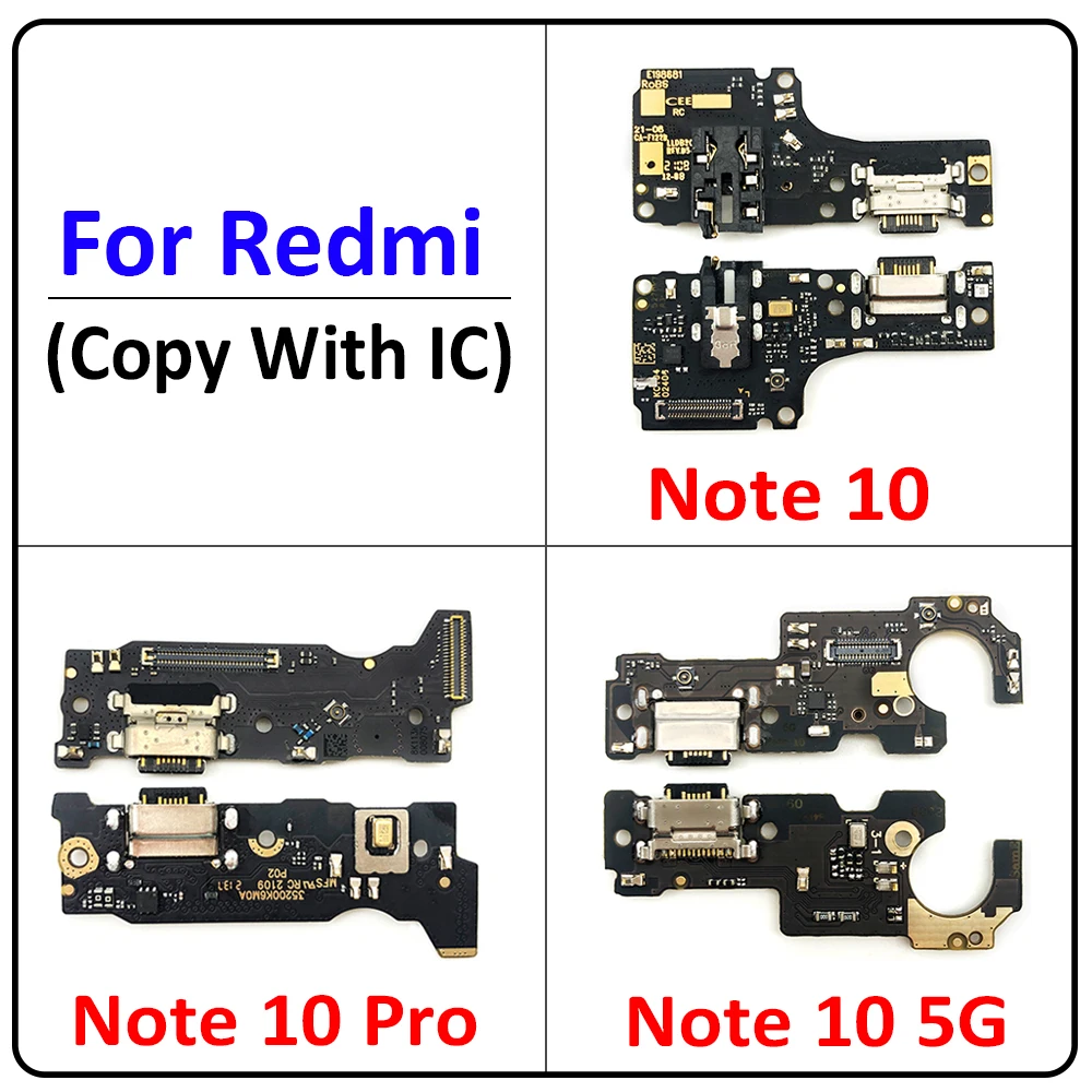 

20 шт. usb-порт для зарядки плата гибкий кабель Разъем для Xiaomi Redmi Note 10 Pro / Note 10 5G микрофон модуль копия с полным IC