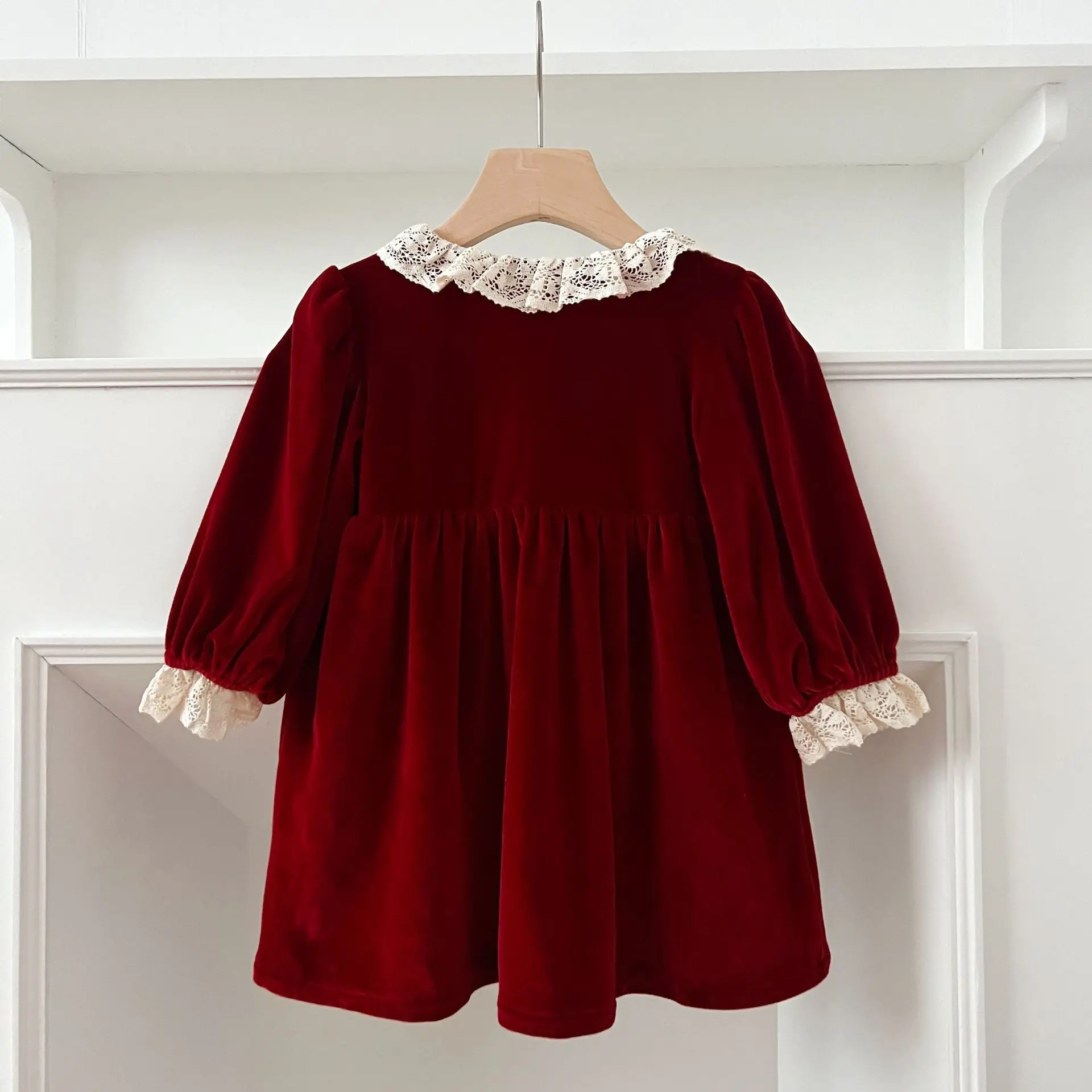 1-6Yrs Christmas Party Dress Kid Baby Girls Lace Collar Red New Year  Princess Dress Kids Baby Girls Dress Children Clothes Dress - AliExpress  1501