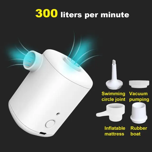 Portable Air Pump Electric USB Type-c with 1500mAh Rechargeable Battery Inflator Household Bed Mattress Swim Pool Air Floats 1