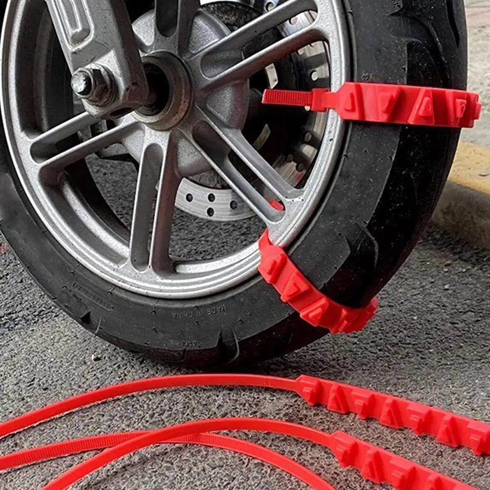 10pcs Anti-Skid Snow Chains Universal For Motorcycles Bicycles Electric Vehicle Winter Tire Wheels Emergency Chain Tool