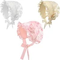 Lace Baby Hat Girl Boy Toddler Lovely Infant Kid Cap Newborn Photo Lacing Hat Princess Baby Girls Birthday Christening Party Hat 1