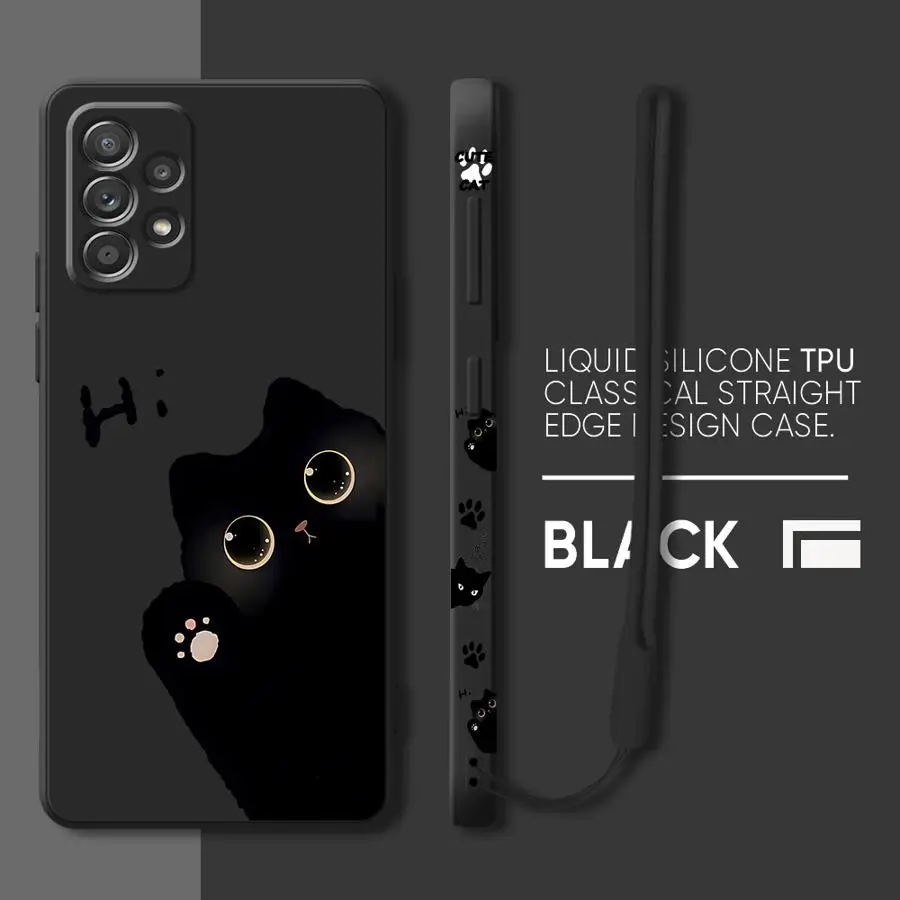 Cartoon Black Cat Phone Case - Sleek and Stylish Design