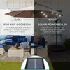 10ft Solar LED Offset Hanging Market Patio Umbrella for Backyard, Poolside, Lawn and Garden w/Easy Tilt Adjustment 3