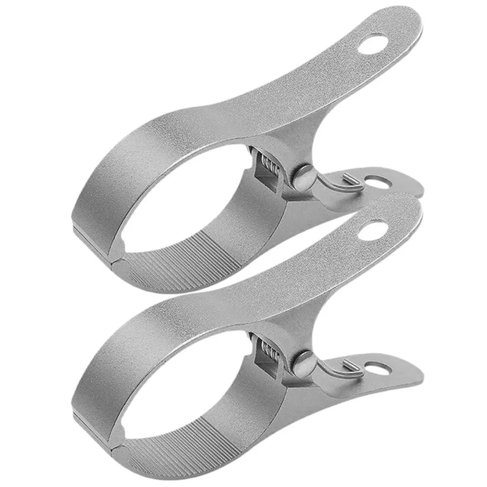 

2 Pcs Windproof Clothespin Drying Clips for Hangers Metal Quilt Aluminum Alloy Socks
