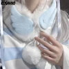 Contrast Color Angel's Wings Winter Scarf for Harajuku Warm Kawaii Cute Neckerchief Women Y2k Aesthetic Fluffy Bandage Scarves