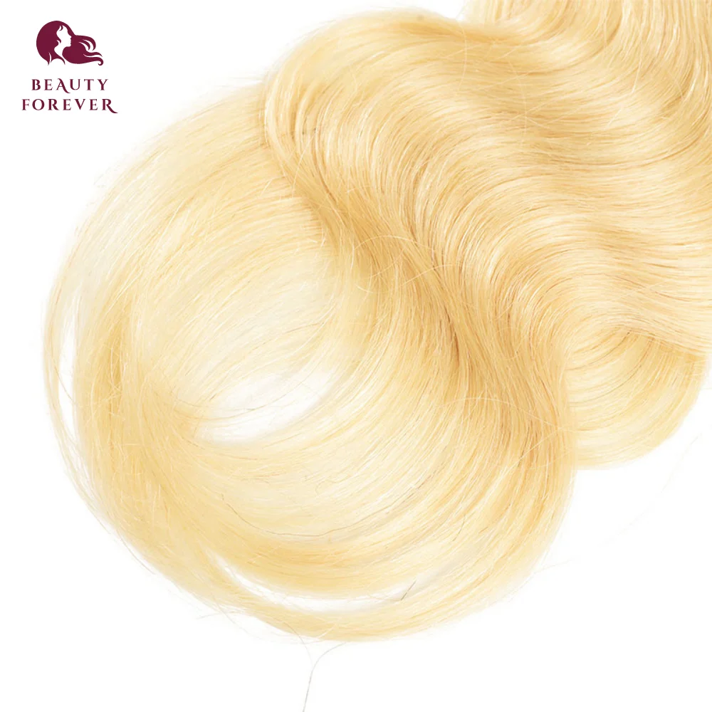 BEAUTY FOREVER 4 Bundles Honey Blonde #613 Brazilian Body Wave Human Hair 16-24 Inches Virgin Hair Weaving