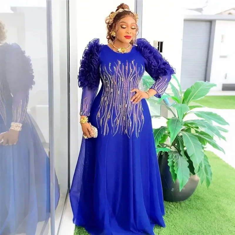 Women Plus Size African Dresses Africa Clothes Dashiki Ankara Turkey Outfits Gown Long Dress Elegant Muslim Wedding Party