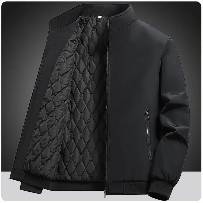 

Plus Size 7XL 8XL Autumn Winter Bomber Jacket Men Middle-Aged Streetwear Cotton-Padded Coat Fashion Casual Parkas Men Clothing