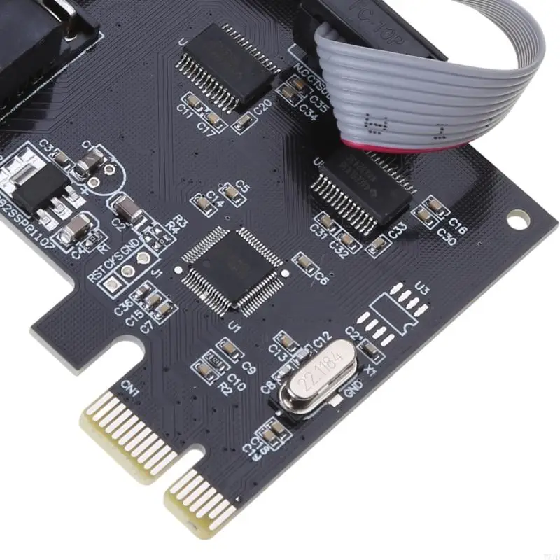 77JD PCI-E to Dual Serial Combo Card RS232 PCI for Express PCIe Adapter Card Dual Way DB9pin 25Mbps AX99100 Chip Fast Stable
