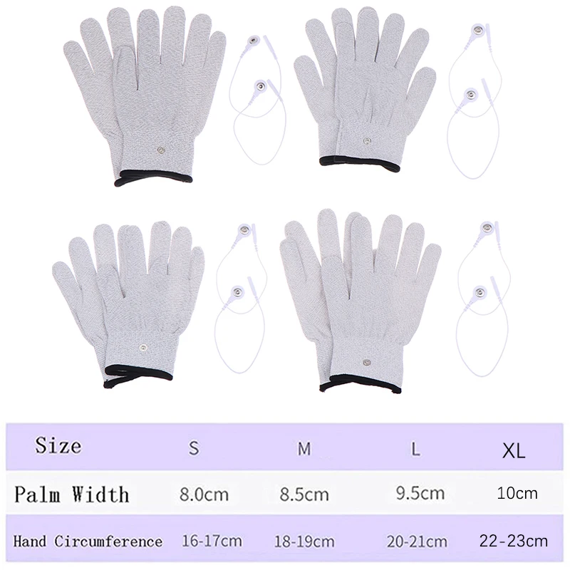 

1Pair Silver Conductive Fiber Massage Gloves For TENS/EMS Therapy Hand Massager Anti-static/Anti-skid Electrode Gloves