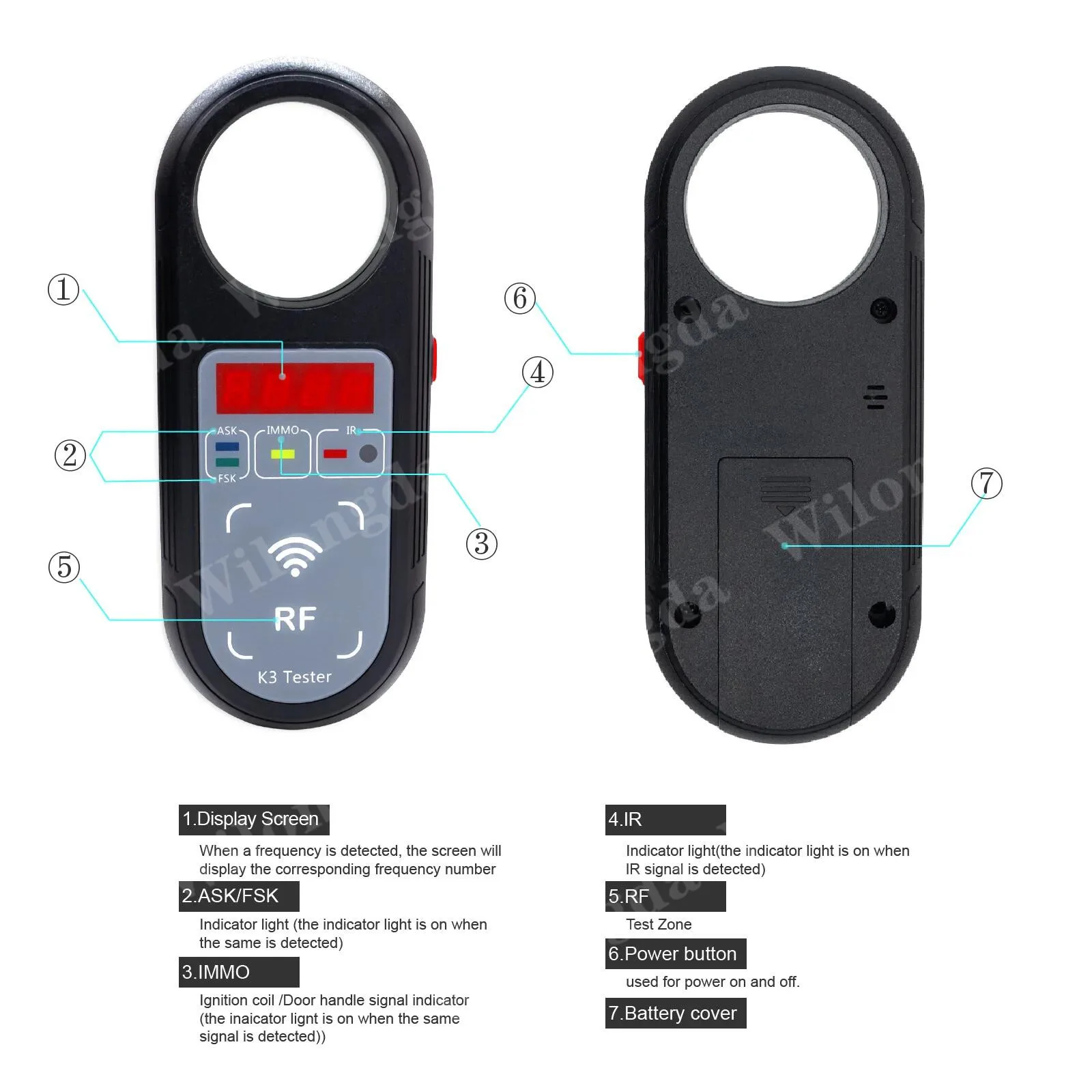 2025 AIK KEY Tool K3 Remote Key Tester 100-999MHz ASK thumbnail 5