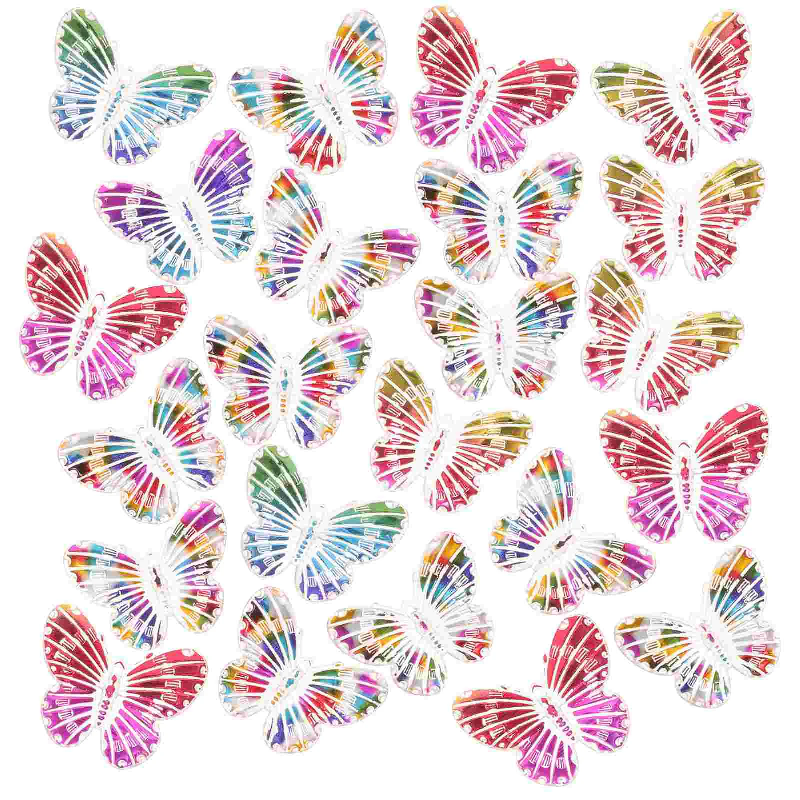 

20 Pcs Butterflies Pendants DIY Jewelry Accessories Jewels Necklace Butterfly Charms Plastic Making The Lid