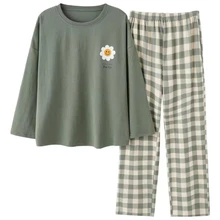 Women's Sleep Lounge Pajama Long Sleeved Woman Pajama Set Cartoon Pyjamas Cotton Sleepwear M L XL XXL XXXL Fashion Home Clothing